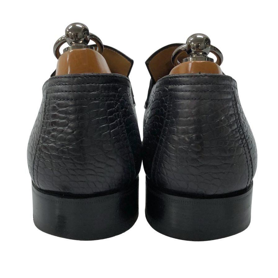 ベルルッティ ローファー 348 クロコ型押し ブラック メンズ サイズ7.5 Berluti ローファー 約26.0cm【LA】【中古】