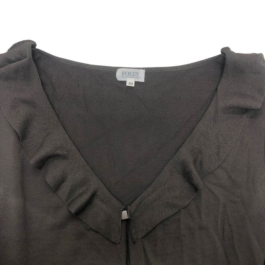 美品◆フォクシーブティック ボレロカーディガン ダークブラウン サイズ40 23544-ANMA141-2 FOXEY BOUTIQUE 【AFB11】