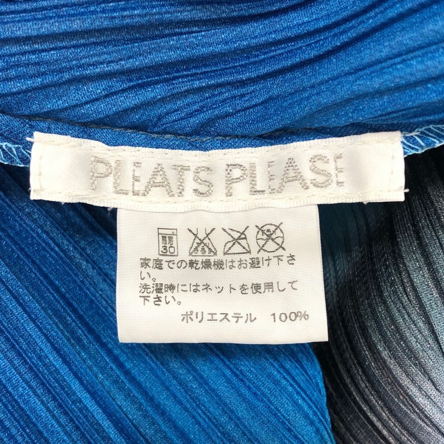 極美品◆プリーツプリーズ ロングスリーブ ミドルネック ワンピース グラデーション サイズ3 レディース PP23-JT736 PLEATS PLEASE ISSEY MIYAKE 【AFB35】