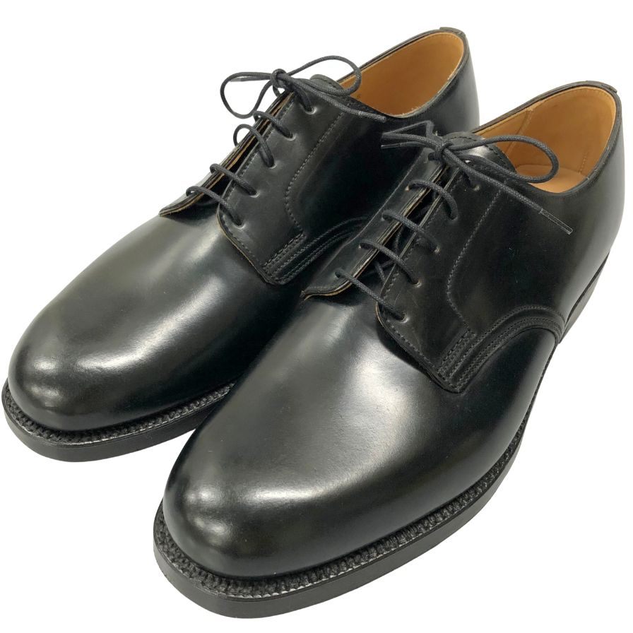 クロケット&ジョーンズ レザーシューズ スターリング プレーントゥ コードバン ブラック サイズ7E メンズ CROCKETT&JONES 約26.0cm【AFD13】
