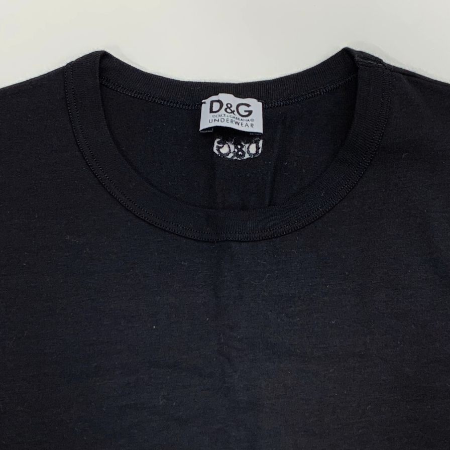 極美品◆ドルチェ&ガッバーナ アンダーウェア Tシャツ ブラック&ホワイト2枚セット コットン100% レディース サイズ2 DOLCE&GABBANA 【AFB27】