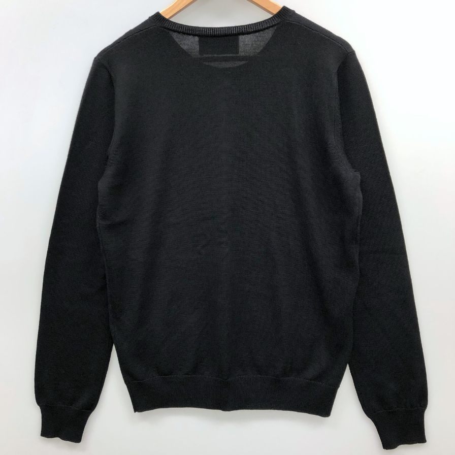 極美品◆フィリッププレイン カーデイガン スカルビジュー ウール100% レディース サイズL ブラック Philipp Plein 【AFB31】