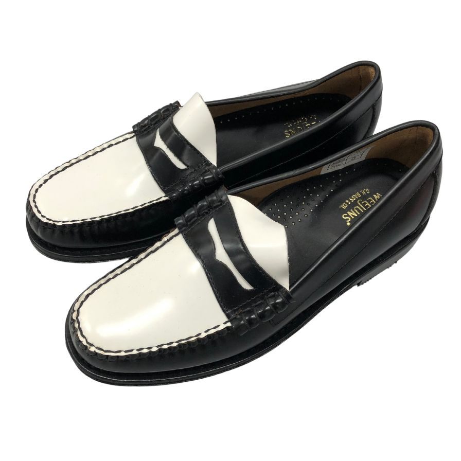 ジーエイチバス ローファー ウィージャンズ ラーソン サイズ7.5 メンズ ブラック ホワイト G.H.Bass&Co. WEEJUNS LARSON ローファー 約26.0cm【LA】【中古】