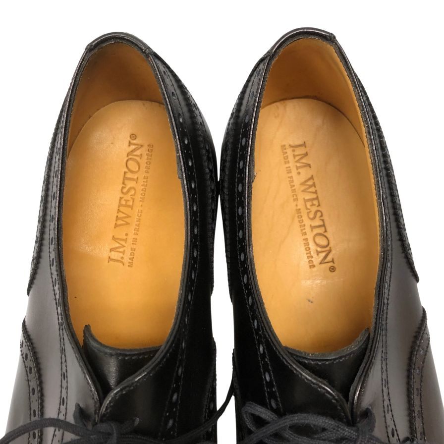 ジェイエムウエストン レザーシューズ セミブローグ パンチドキャップトゥ 310 ブラック サイズ9.5 J.M.WESTON ビジネスシューズ 約28.0cm【LA】【中古】