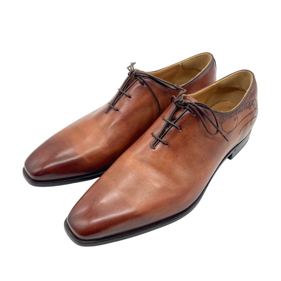 ベルルッティ レザーシューズ カリグラフィ アレッサンドロ ホールカット メンズ ブラウン サイズ8 BERLUTI 約26.5cm【AFC34】