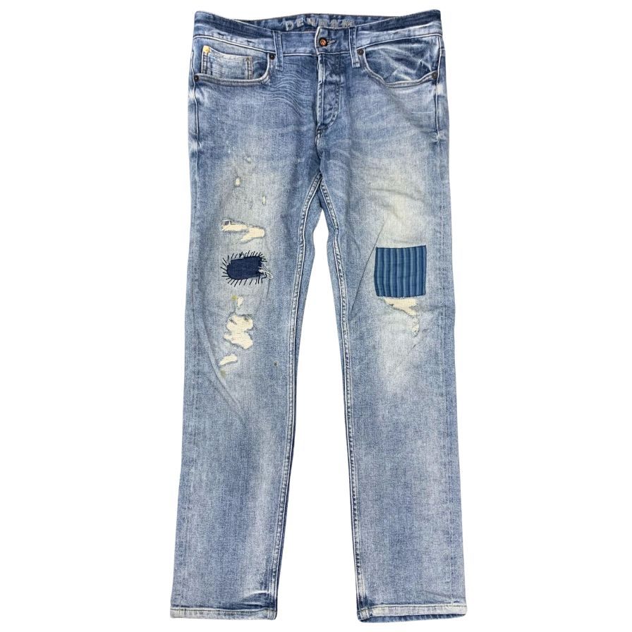デンハム デニムパンツ W32 ダメージ加工 RAZOR SLIM FIT