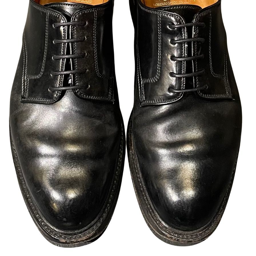 クロケット&ジョーンズ レザーシューズ グラスメア プレーントゥ コードバン ブラック メンズ サイズUK7E CROCKETT&JONES ビジネスシューズ 約26.0cm【LA】【中古】