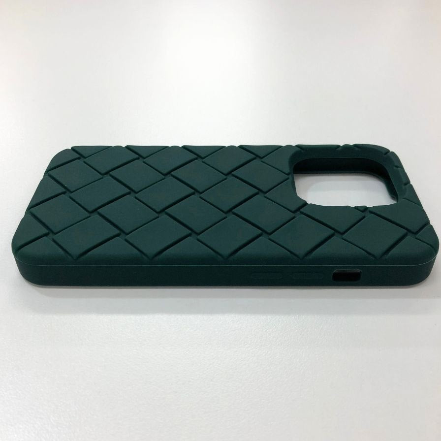 ボッテガヴェネタ iPhoneケース iPhone15Pro ラバー イントレチャート グリーン系 BOTTEGA VENETA【AFI10】【中古】