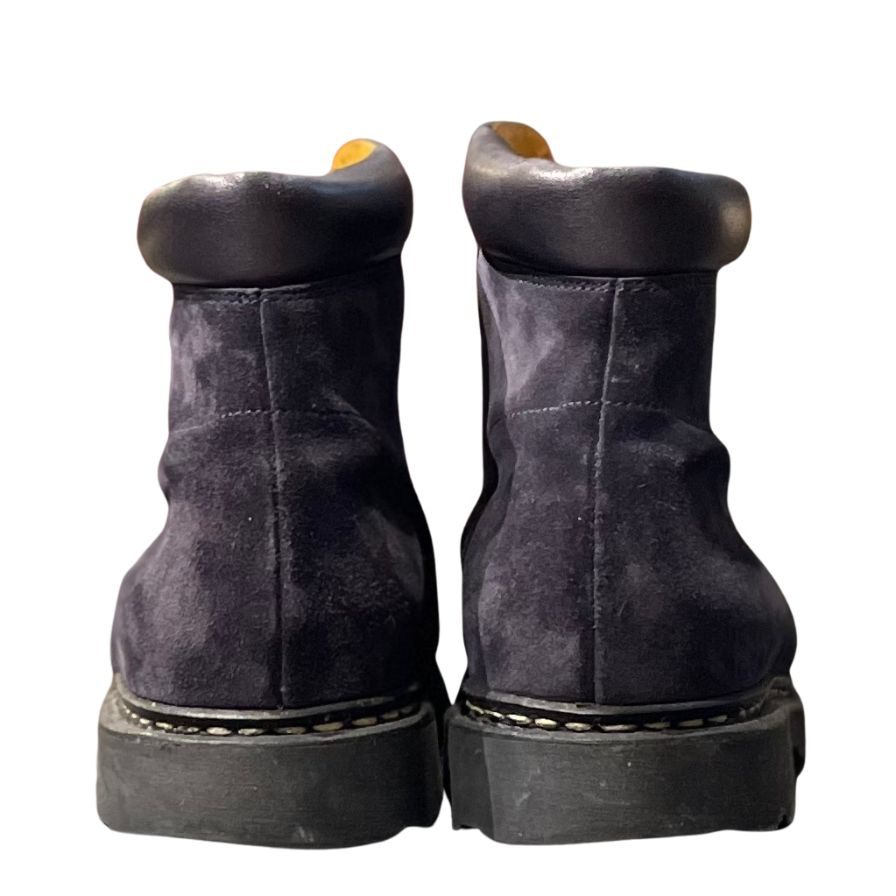 パラブーツ レースアップブーツ ベルジュラック スエード ネイビー サイズ7.5 メンズ Paraboot BERGERAC ブーツ 約25.5cm【LA】【中古】