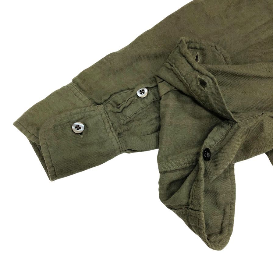中古◆ヤヌーク ダブルガーゼシャツ カーキ サイズS メンズ 長袖シャツ YANUK Double gauze standard shirt 【AFB16】