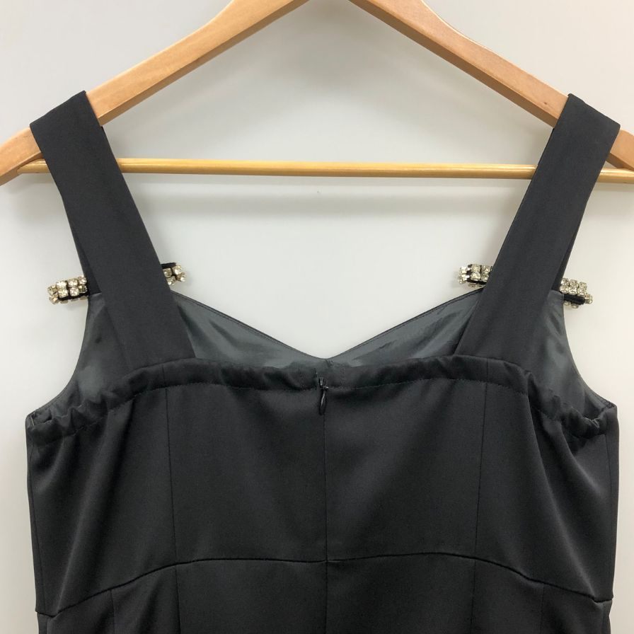 美品◆ダイアグラム グレースコンチネンタル ノースリーブワンピース ラインストーン装飾 ブラック レディース サイズ36 Diagram GRACE CONTINENTAL 【AFB47】