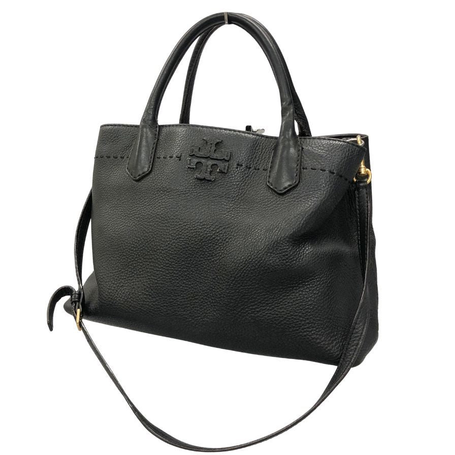 トリーバーチ ハンドバッグ ブラック シボレザー Tory Burch【AFE6】