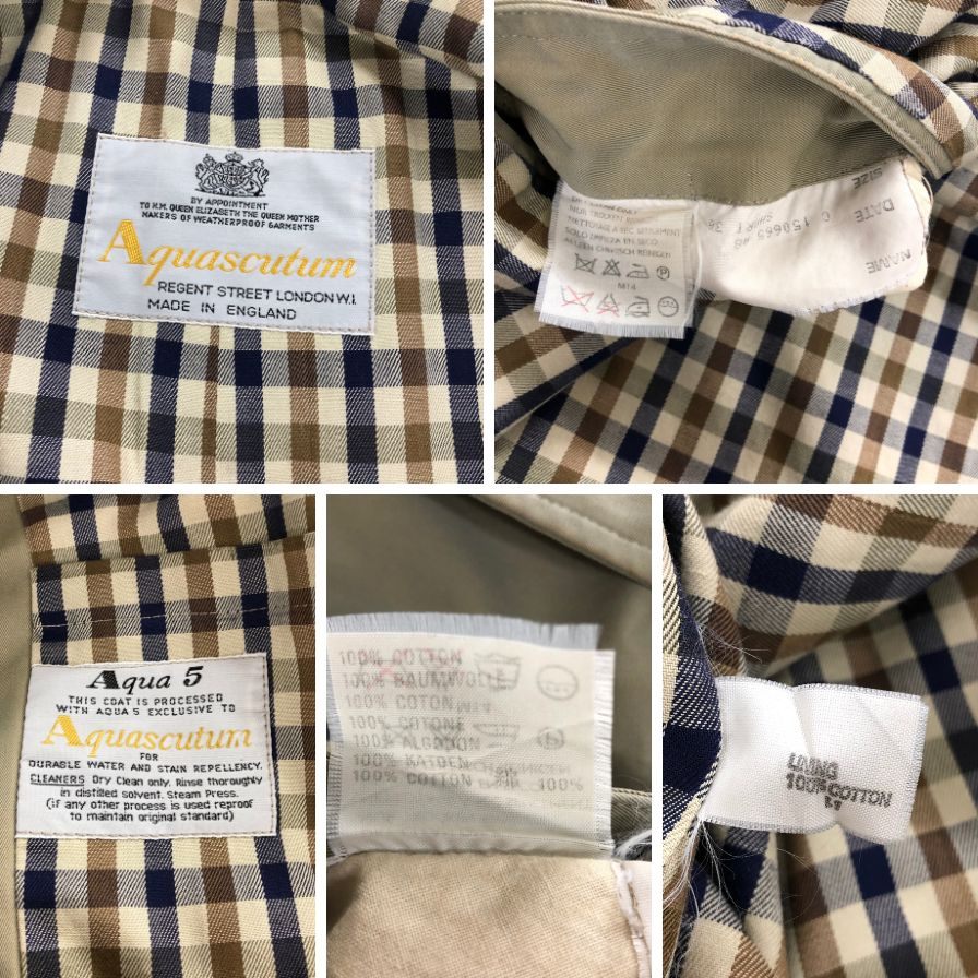 中古◆アクアスキュータム バルカラーコート ヴィンテージ イングランド製 ベージュメンズ サイズM程度 Aquascutum 【AFA19】