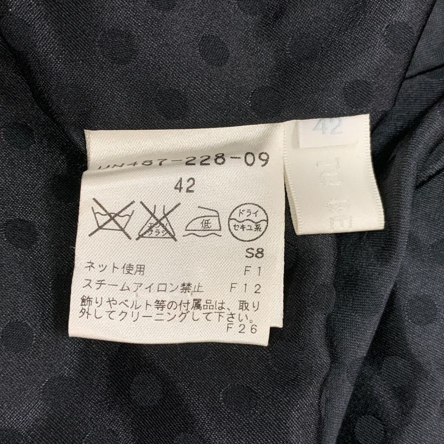 美品◆トゥービーシック コート フリル デザイン スプリングコート ポリエステル ブラック レディース サイズ42 TO BE CHIC 【AFB2】