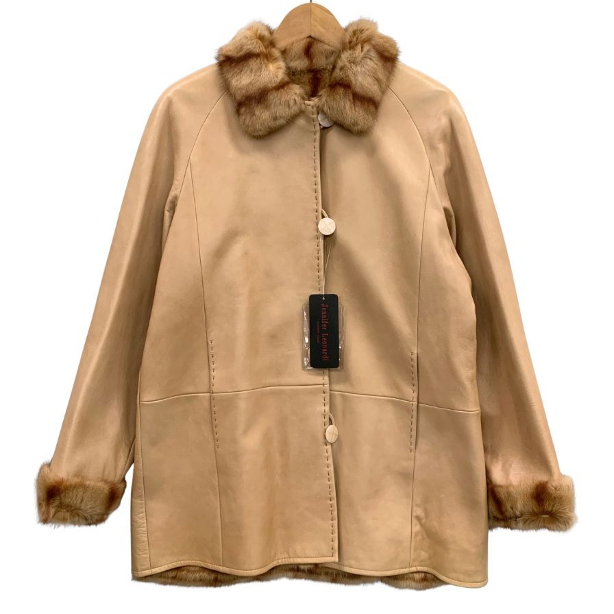 極美品◇ジェニファーレオナルディ ハーフコート ベージュ