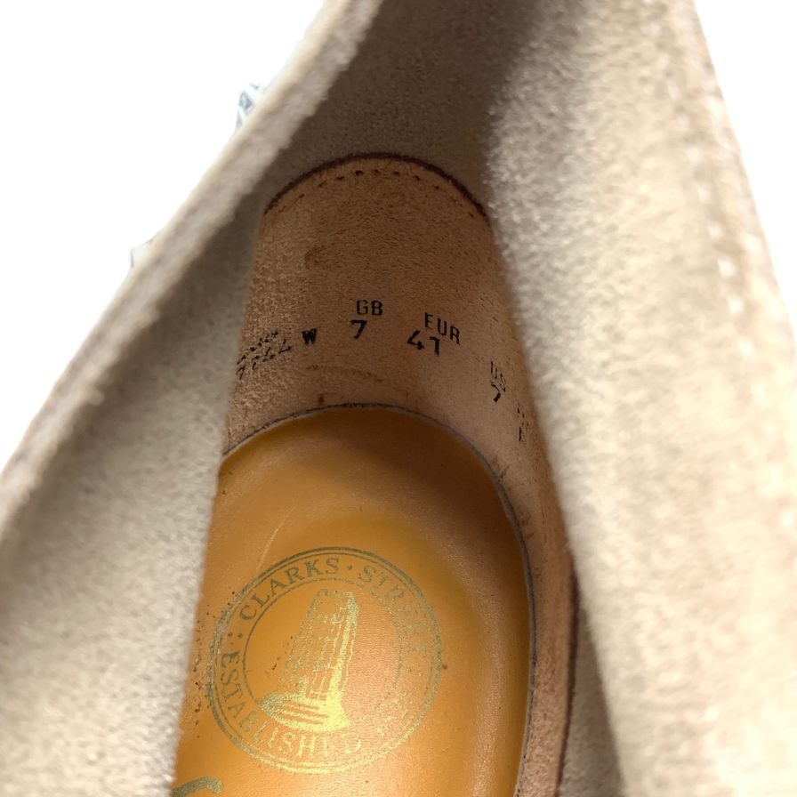 新品同様◆クラークス デザートブーツ スエード メンズ ベージュ サイズ7F Clarks【AFD3】