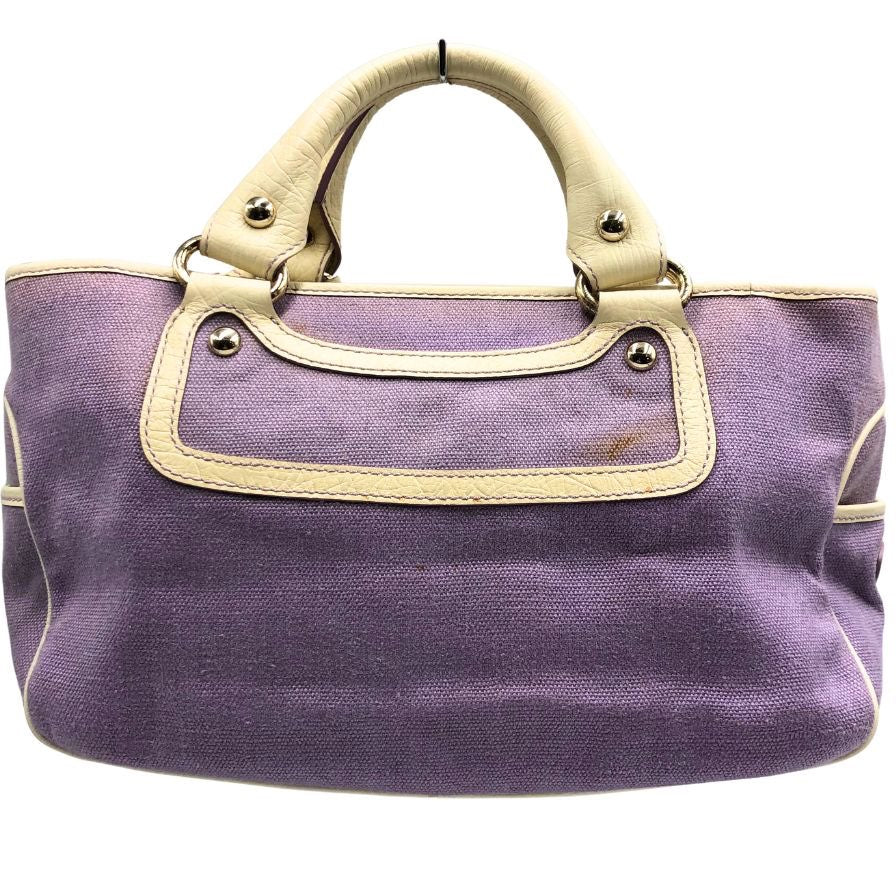セリーヌ ハンドバッグ ブギー キャンバス レザー パープル レディース CELINE【AFE10】