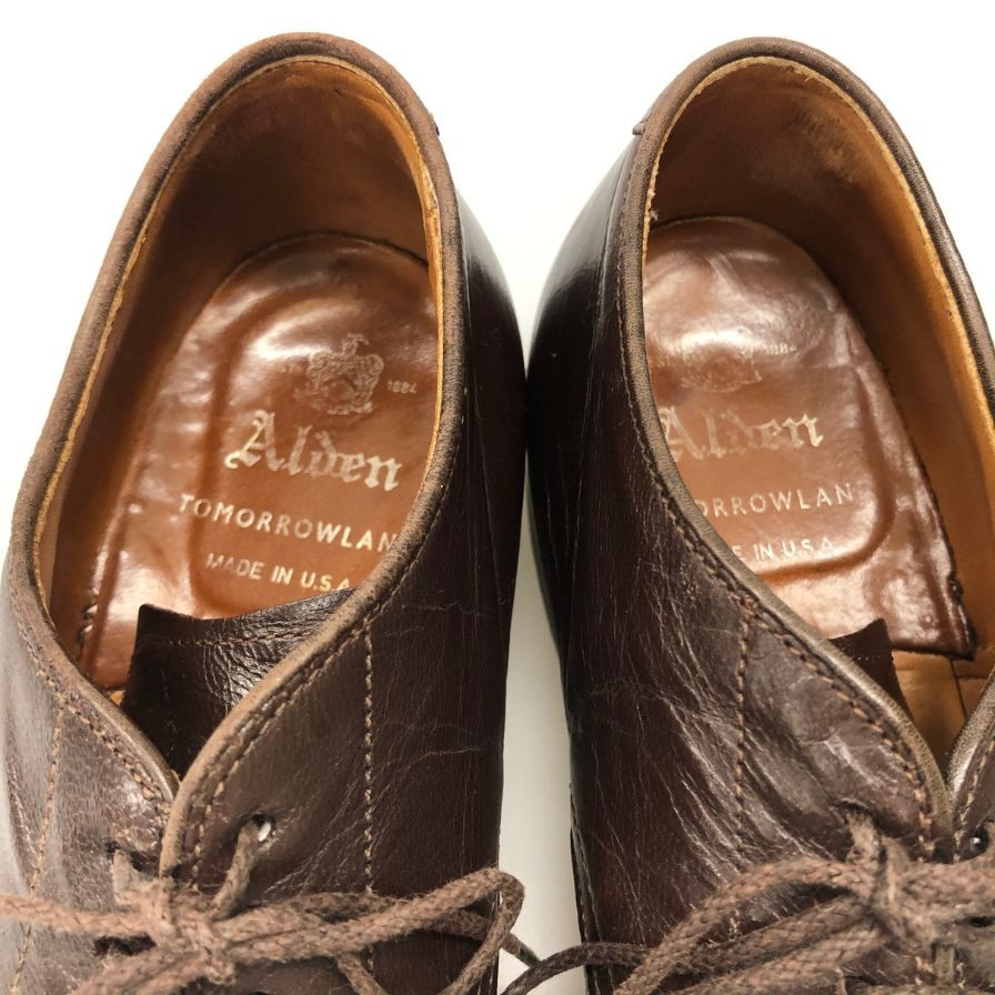 オールデン トゥモローランド 別注 レザーシューズ Vチップ 54573 ブラウン メンズ サイズ7.5 ALDEN TOMORROWLAND 約25.5cm【AFC6】