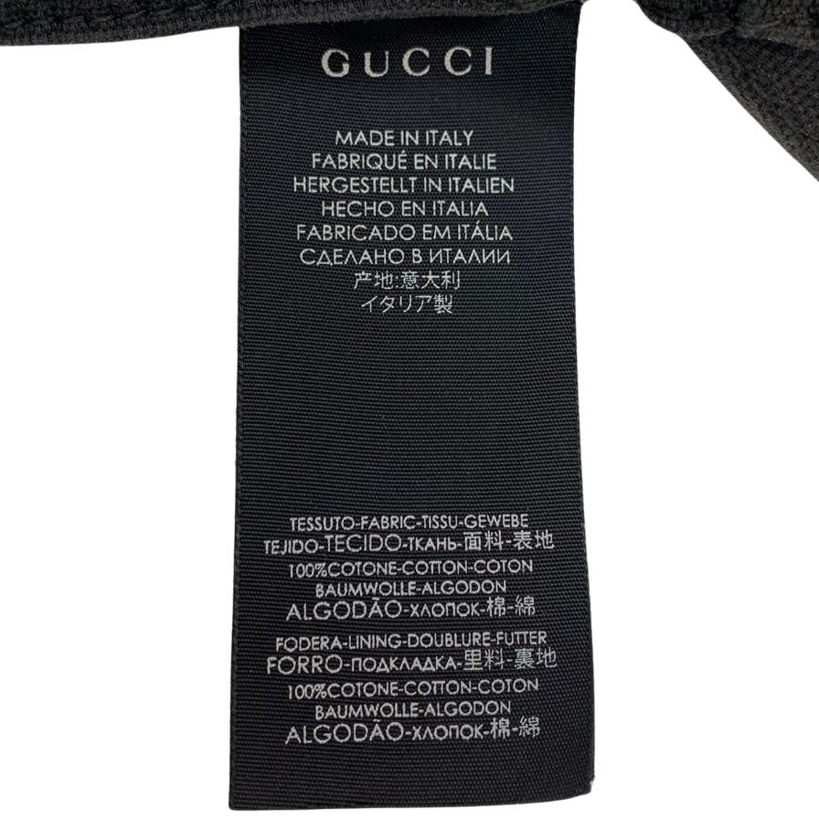 グッチ キャップ 帽子 キャンバス シェリーライン L ブラック GUCCI【AFI20】