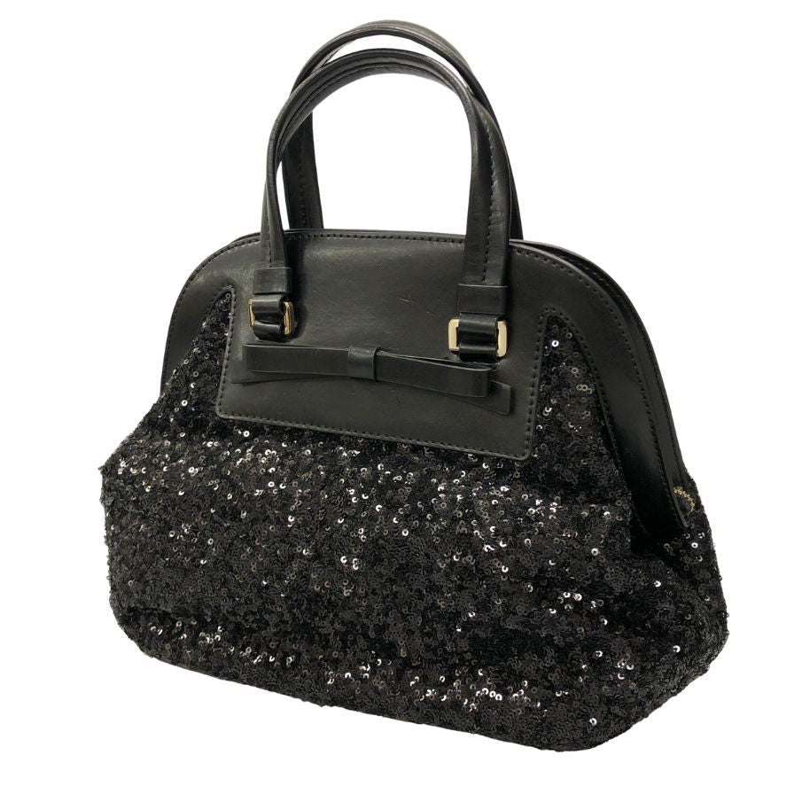 ケイトスペード ハンドバッグ スパンコール レザー 装飾 トート ブラック レディース Kate spade【AFE1】