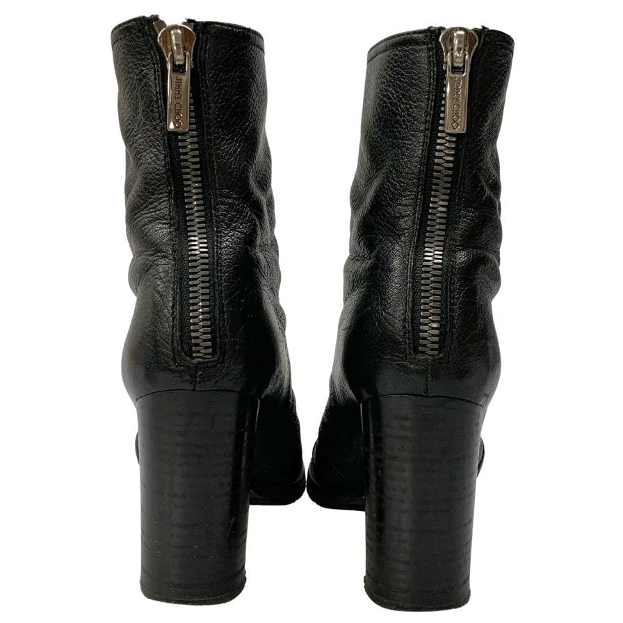 ジミーチュウ ジップアップブーツ カーフ サイズ35 レディース ブラック JIMMY CHOO 約22.5cm【AFC47】