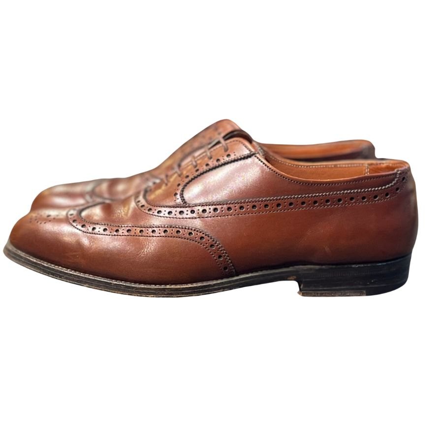 オールデン レザーシューズ 927 旧ロゴ ウイングチップ カーフ ブラウン メンズ サイズUS7.5E ALDEN スエードシューズ 約25.0cm【LA】【中古】