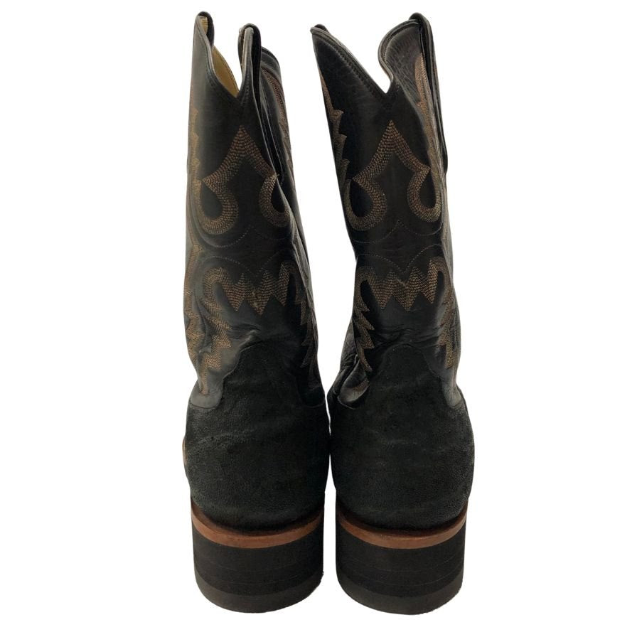 アンダーソン ビーン ブーツ カンパニー ローパーブーツ オーストリッチ&レザーコンビ メンズ サイズ8D ブラック ANDERSON BEAN BOOT COMPANY 約27.0cm【AFC44】