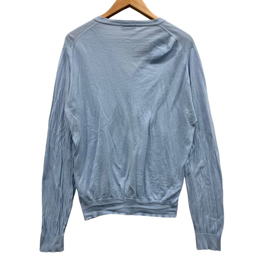 美品◆ジョンスメドレー コットンカーディガン 水色 メンズ サイズL JOHNSMEDLEY 【AFB6】