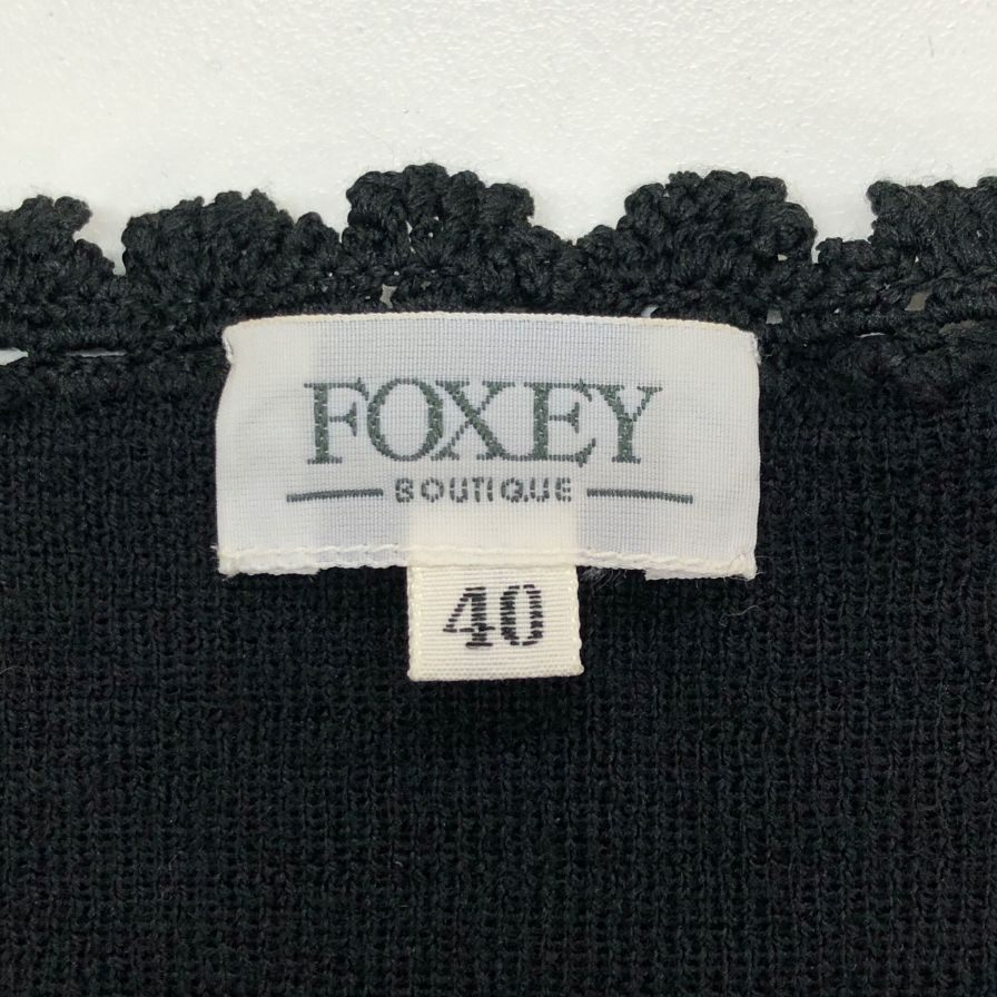 美品◆フォクシー ノースリーブ カットソー ブラック サイズ40 FOXEY 【AFB42】