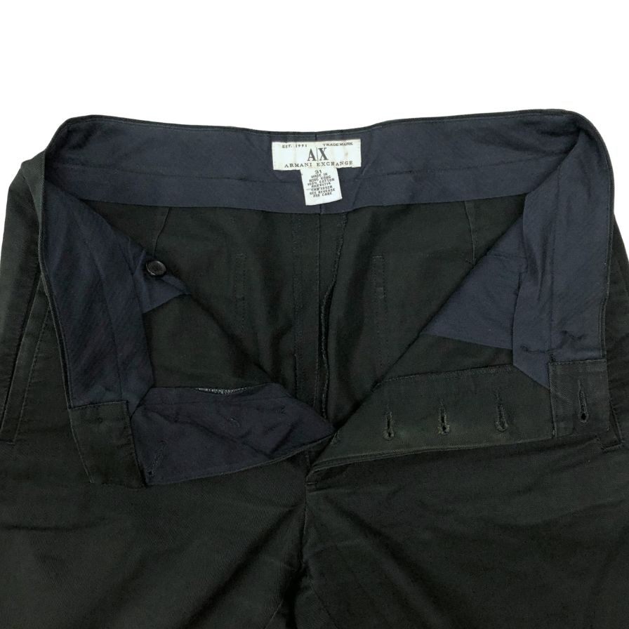 アルマーニエクスチェンジ パンツ ボタンフライ ブラック メンズ サイズ31 Armani Exchange 【AFB37】