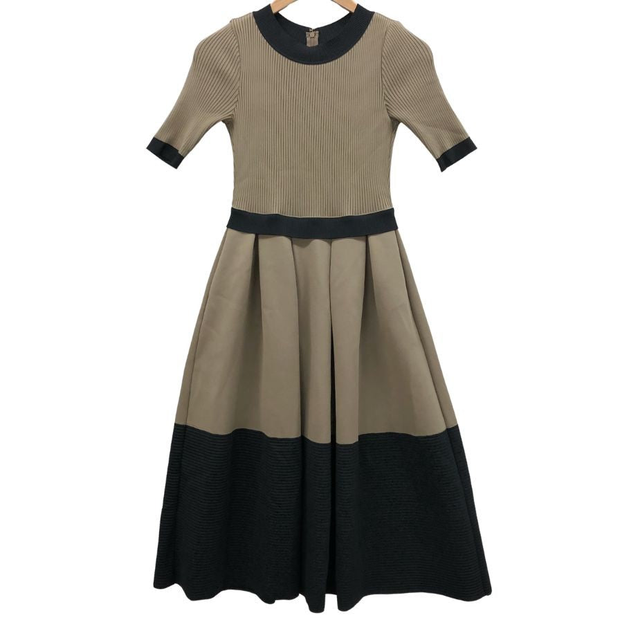 美品◆エポカ ニットワンピース ブラウン×ブラック レディース サイズ38 EPOCA 【AFB22】