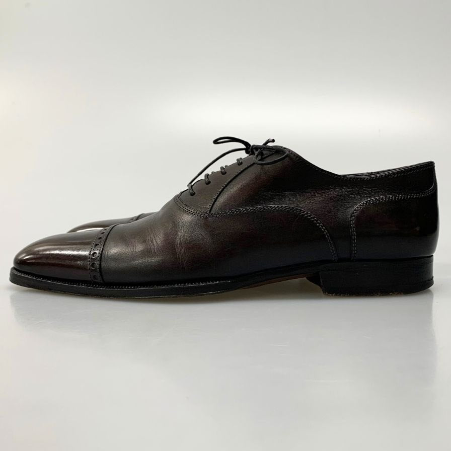 ステファノビ×トゥモローランド レザーシューズ パンチドキャップトゥ メンズ ダークブラウン サイズ8 STEFANOBI×TOMORROWLAND 約26.5cm【AFC1】
