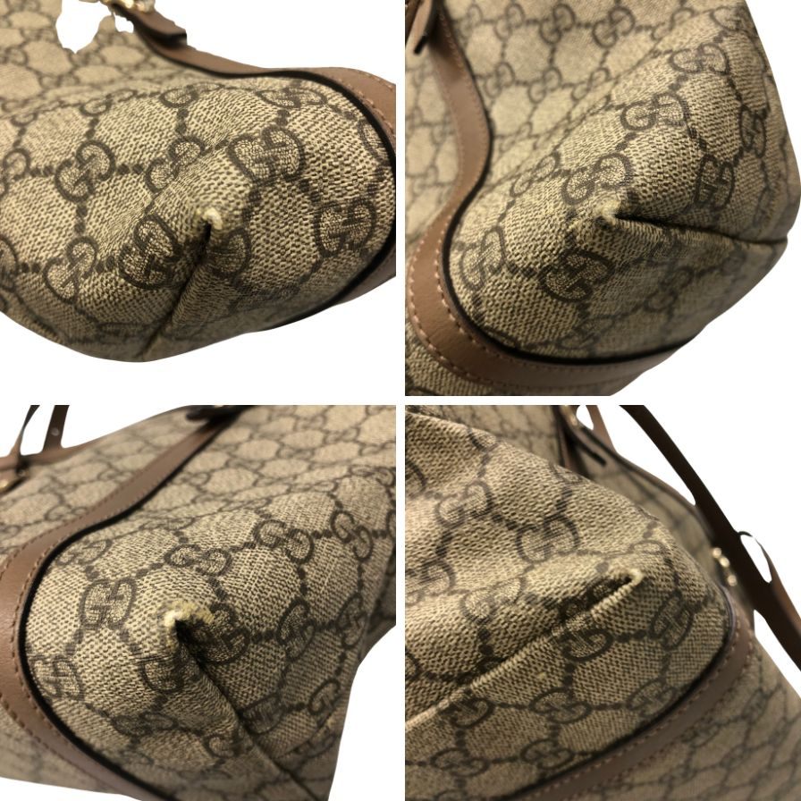 グッチ GGスプリーム PVC×レザー トートバッグ レディース ベージュ 336776 GUCCI【AFE12】