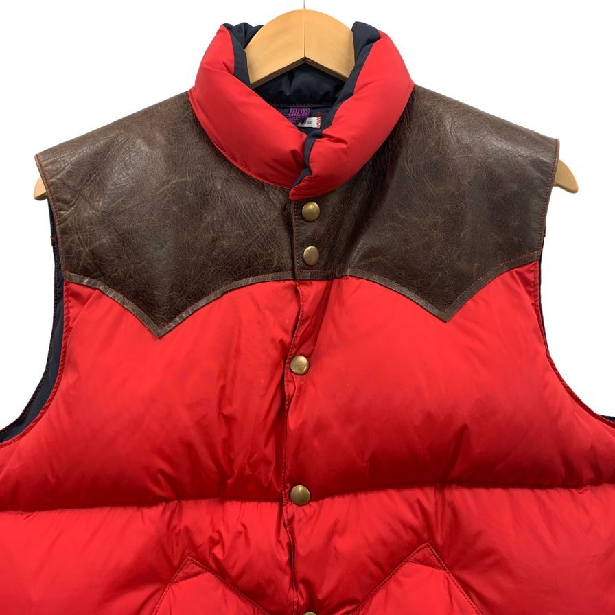 極美品◆ロッキーマウンテン × ウェアハウス ダウンベスト 290-192-03 メンズ サイズ42 レッド ROCKY MOUNTAIN WAREHOUSE 【AFB43】