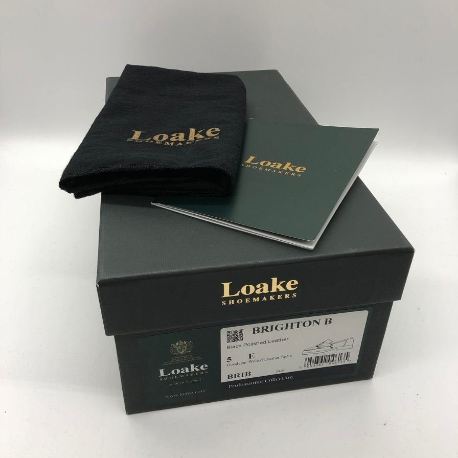 ローク タッセルローファー ブライトン ポリッシュレザー ブラック サイズUK5E LOAKE 約24.0cm【AFD15】