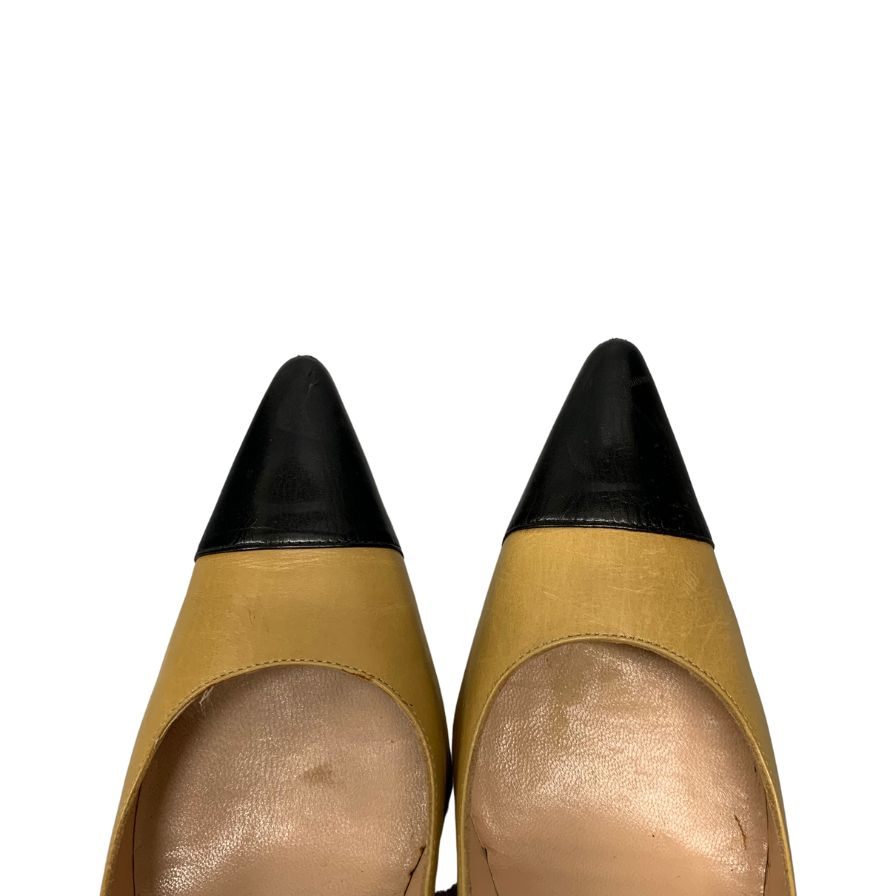 美品◆マノロ ブラニク ピンヒール サンダル ストラップ レザー ベージュ ブラック コンビ サイズ37 レディース MANOLO BLAHNIK【AFC8】