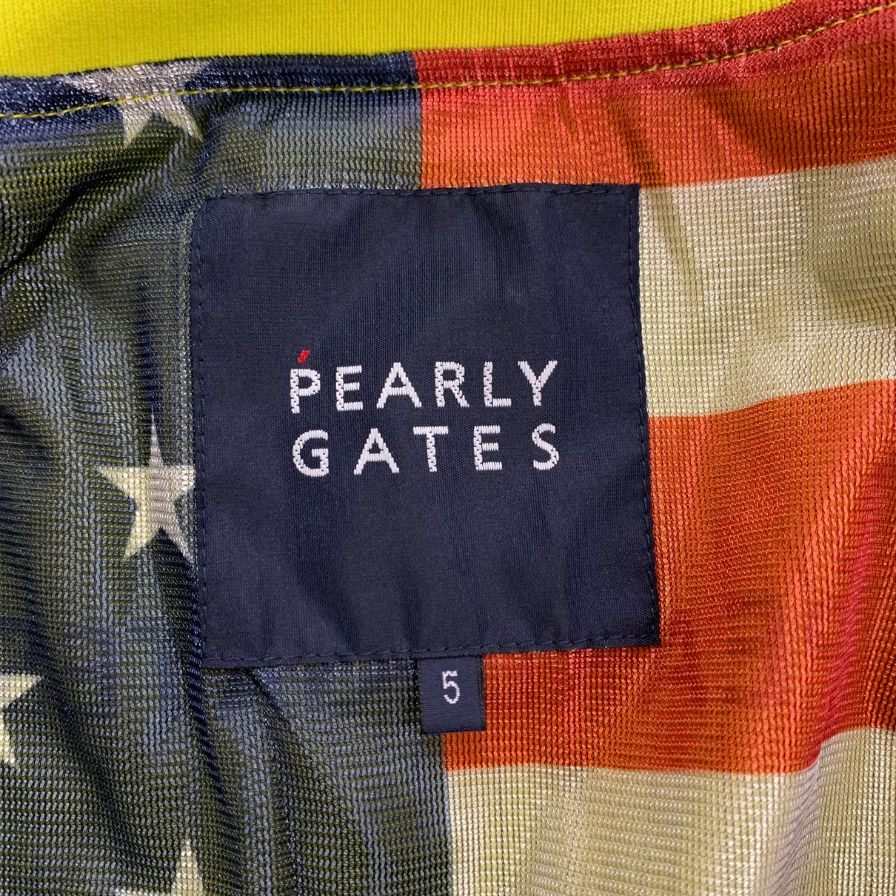 極美品◆パーリーゲイツ ジャケット 裏メッシュ デザイン 053-0220017 イエロー メンズ サイズ5 PEARLY GATES 【AFB24】
