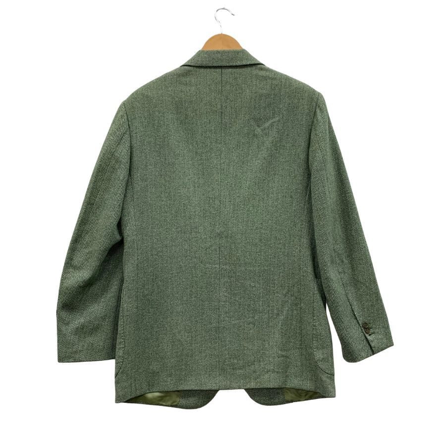 極美品◆キートン×タイユアタイ テーラードジャケット ヘリンボーン カシミヤ グリーン メンズ サイズ50 KITON TIEYOURTIE 【AFB7】