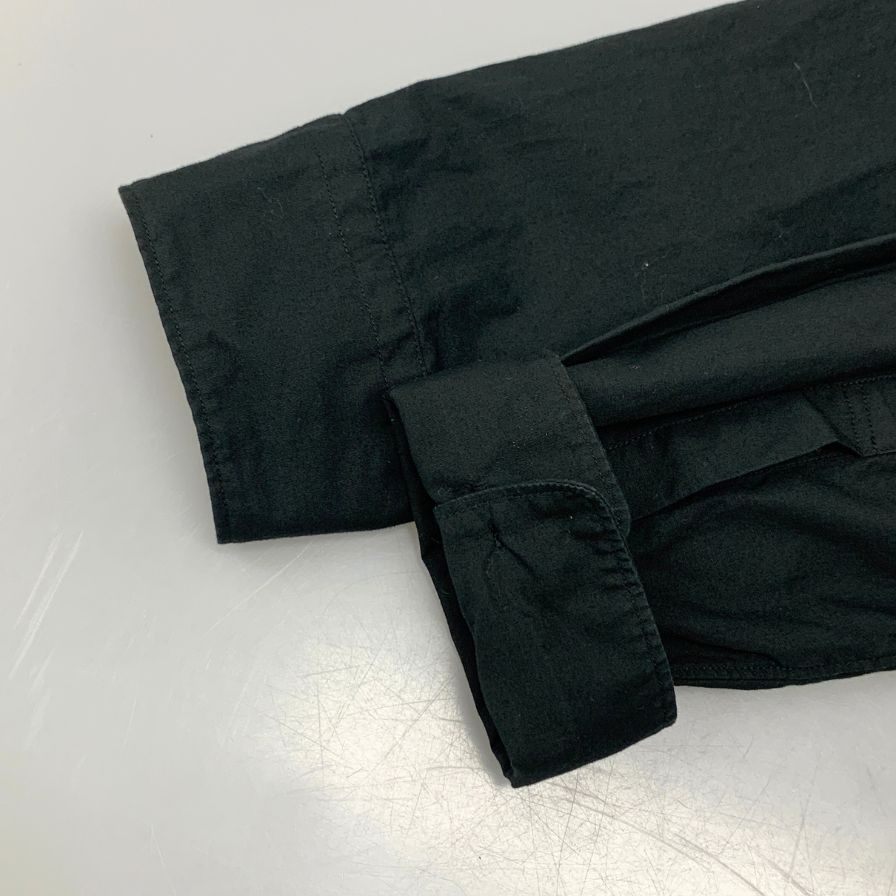 美品◆ブラック コムデギャルソン 13年製 柄 切替 シルク 長袖 シャツ メンズ Lサイズ マルチカラー BLACK Comme des Garçons 【AFB20】