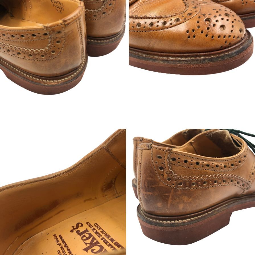 トリッカーズ レザーシューズ バートン ウイングチップ 75633 サイズ7.5 ブラウン系 メンズ Tricker's 約26.0cm【AFC40】