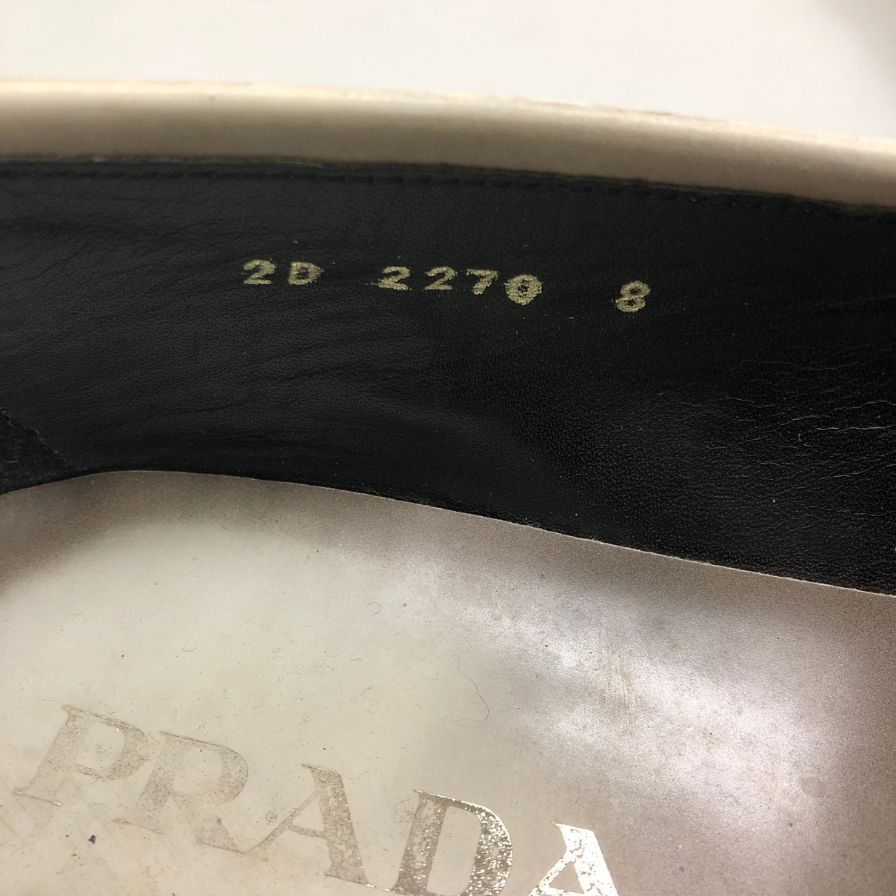プラダ スリッポン 2270 パテントレザー サイズ8 ホワイト PRADA 約27.0cm【ITA16LEMFD5S】