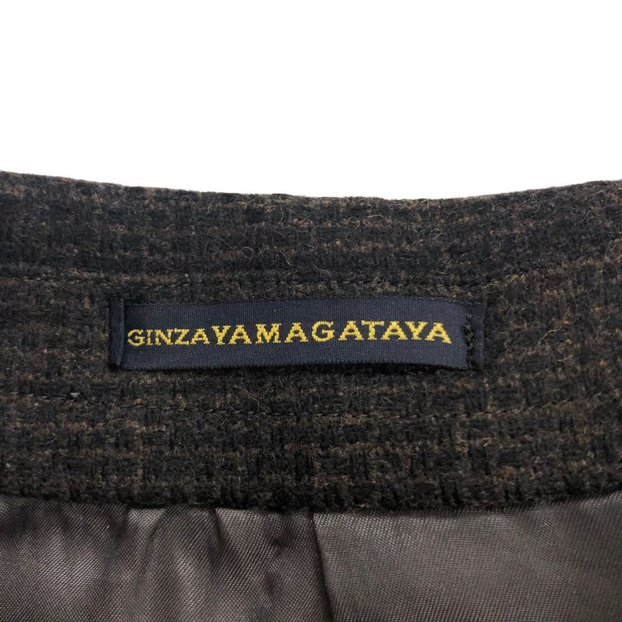 極美品◆銀座 山形屋 ステンカラーコート メンズ ウール ナイロン サイズCV.2343A5 ブラウン GINZA YAMAGATAYA 【AFA10】