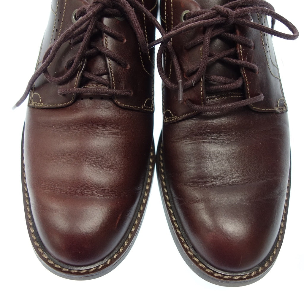 美品◆クラークス レザーシューズ 外羽根 プレーントゥ ボルドー サイズ25 メンズ Clarks【AFC46】