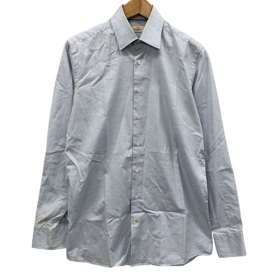 美品◆ハケット メイフェア シャツ J-FIT コットン サイズL メンズ ブルー HACKETT MAYFAIR 【AFB39】
