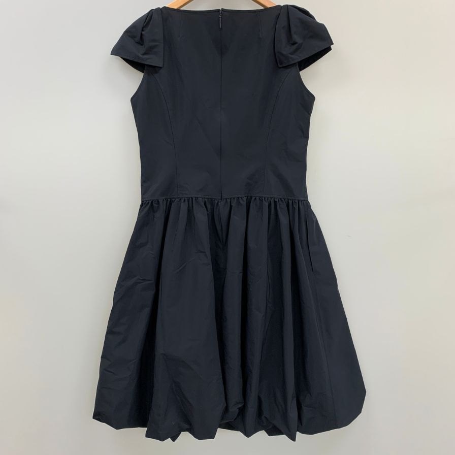 極美品◆ルネ 肩リボン バルーン 膝丈 ネイビー ワンピース サイズ38 6216310 Rene 【AFB7】