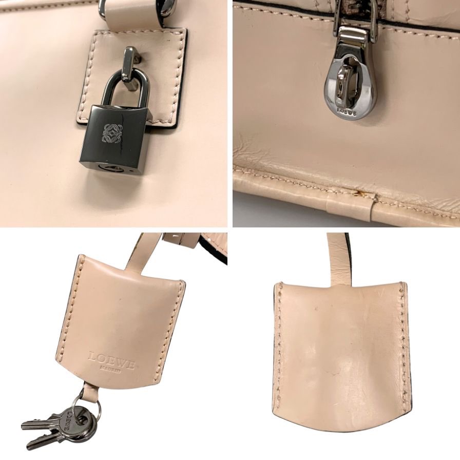 ロエベ ハンドバッグ アマソナ 28 レザー 鞄 ベージュ レディース LOEWE【AFE10】