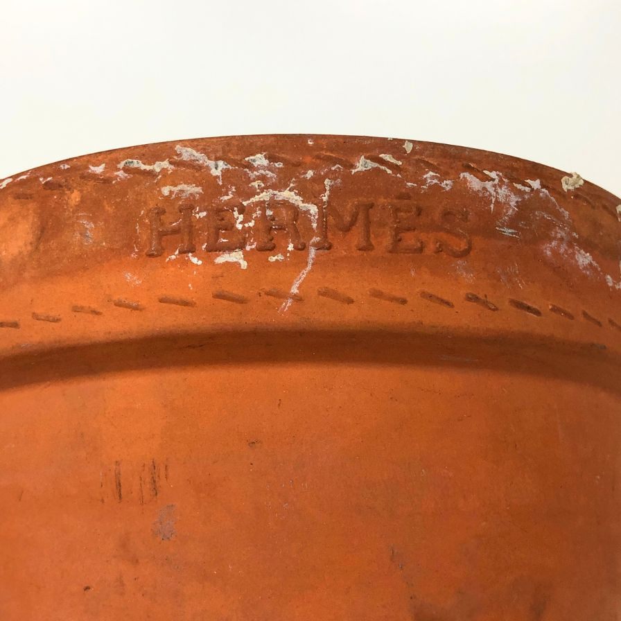 エルメス 植木鉢 1998年顧客ノベルティ オレンジ系 HERMES【AFI28】【中古】
