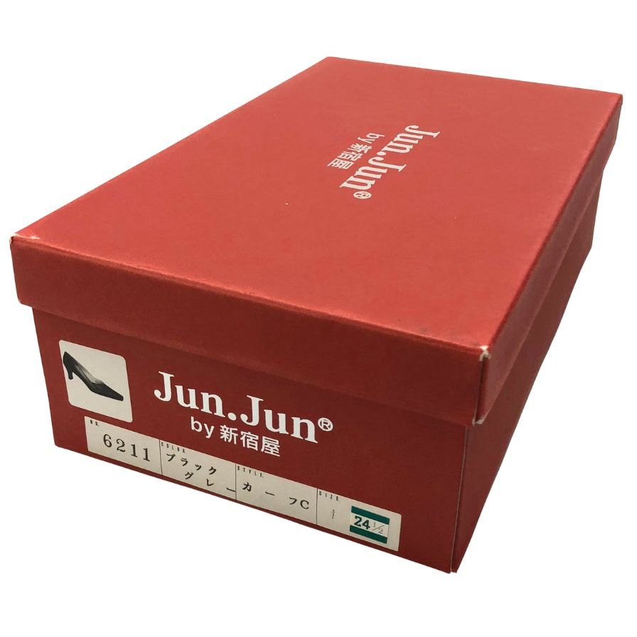 ジュンジュンバイ新宿屋 ハイヒール レザー カーフ 6211 グレー サイズ24.5cm レディース Jun.Jun by shinjukuya 約24.5cm【7-11】