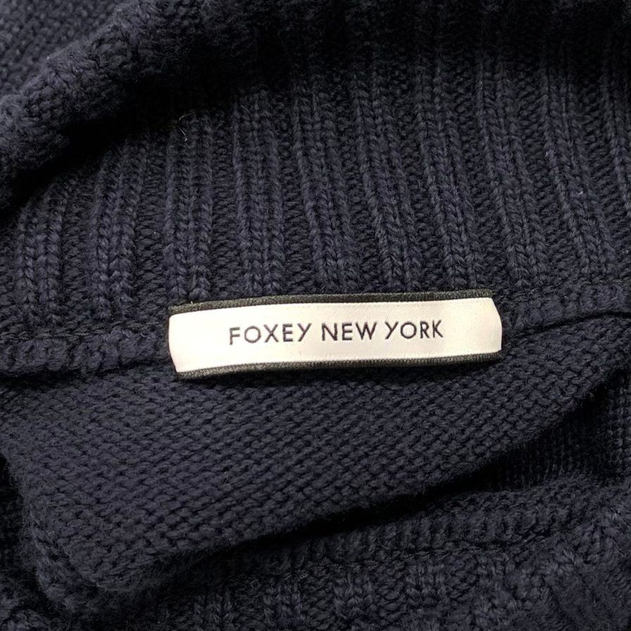極美品◆フォクシー ニューヨーク ニットセーター サイズ38 紺 レディース 41674-NSKOF603MK FOXEY NEW YORK 【AFB11】