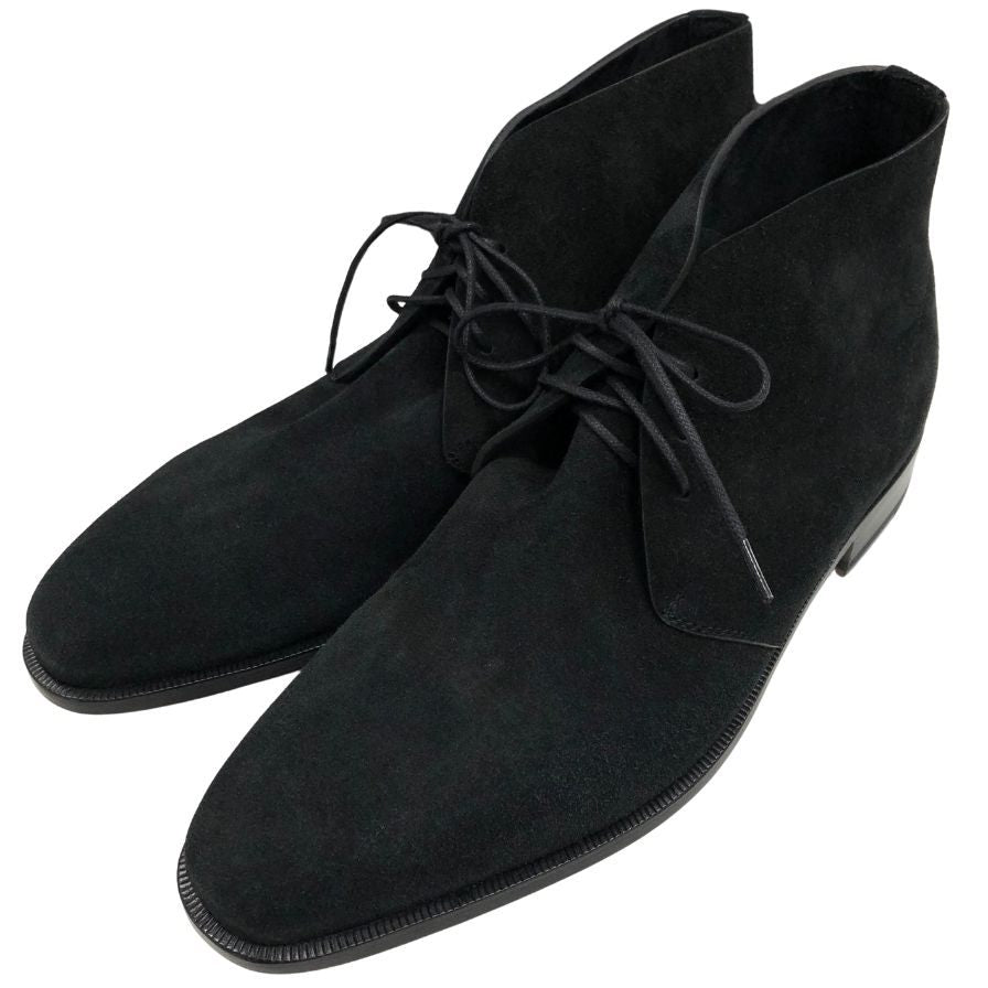 マノロ ブラニク チャッカブーツ スエード サイズ8 メンズ ブラック MANOLO BLAHNIK 約25.0cm【AFC1】